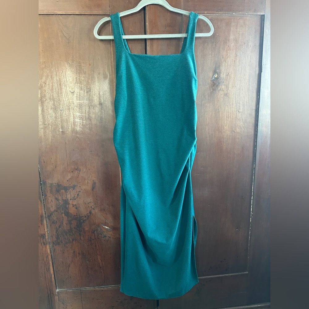 Beyond the Bump Teal Maternity Midi Dress